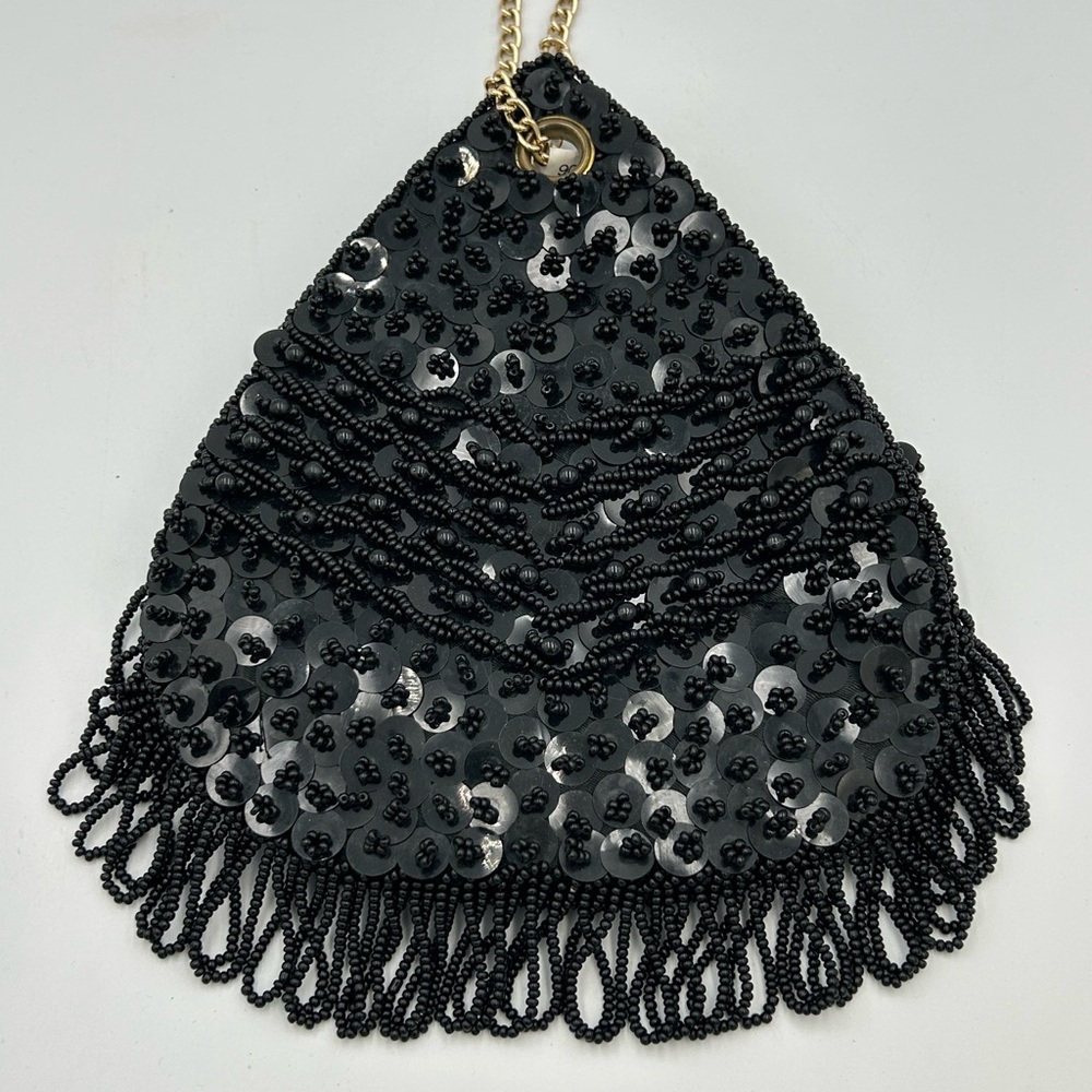 Simons Black Beaded Clutch